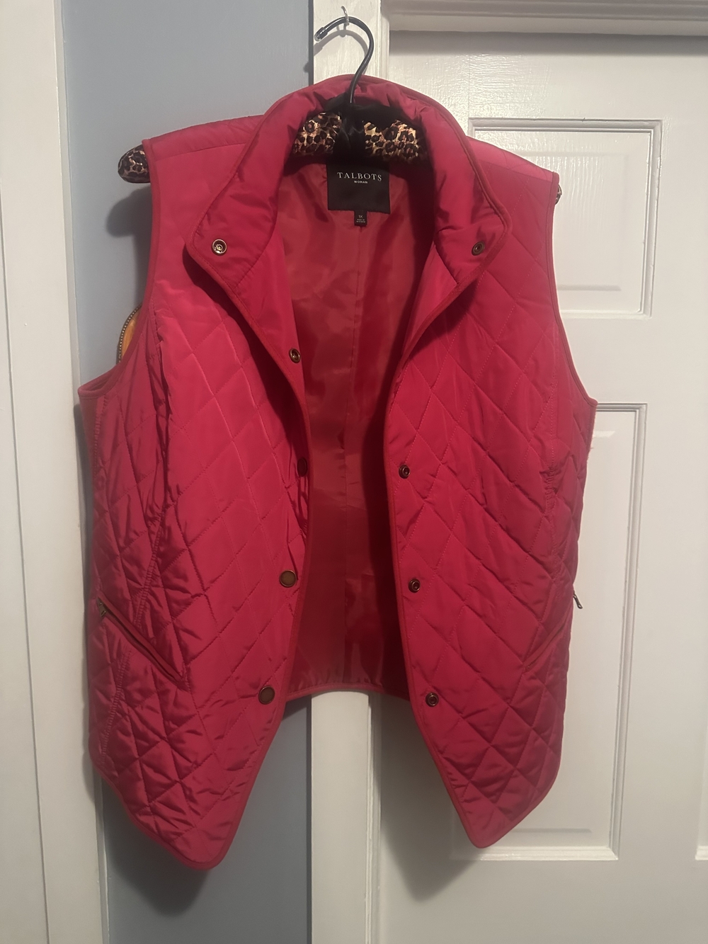 Talbots Hot Pink Quilted Women's Vest